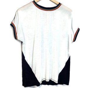 Modcloth Rainbow Trim Color Block Top
